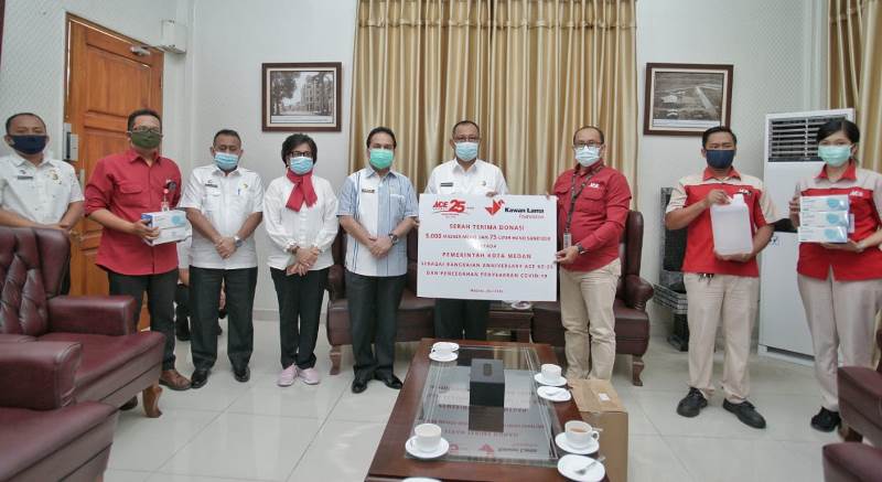 Pemko Medan Terima Bantuan 5.000 Masker dan 75 Liter Hand Sanitizer