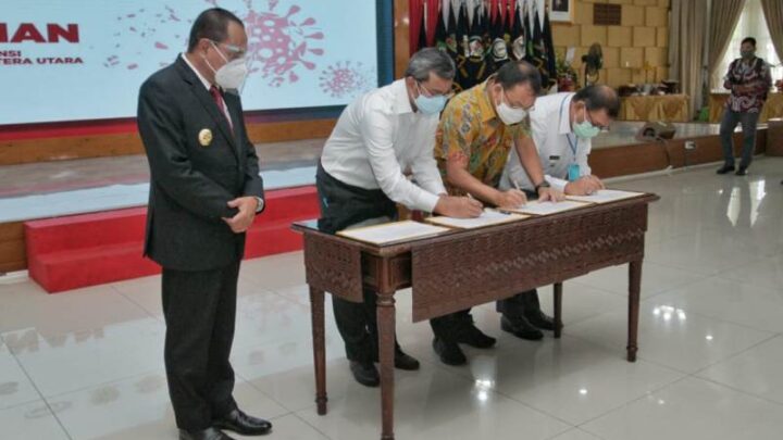 Sekda Kota Medan Tandatangani MoU Percepatan Penanganan Covid-19