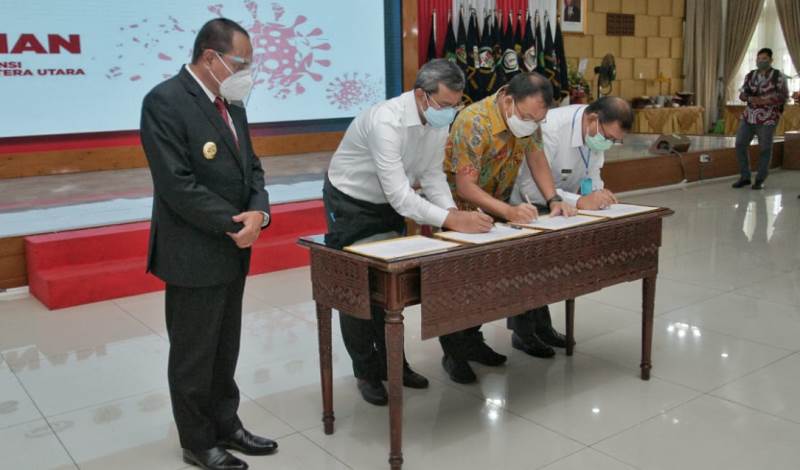 Sekda Kota Medan Tandatangani MoU Percepatan Penanganan Covid-19