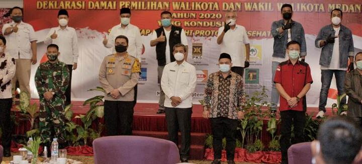 Sekda Hadiri Deklarasi Damai Pilkada Medan 2020