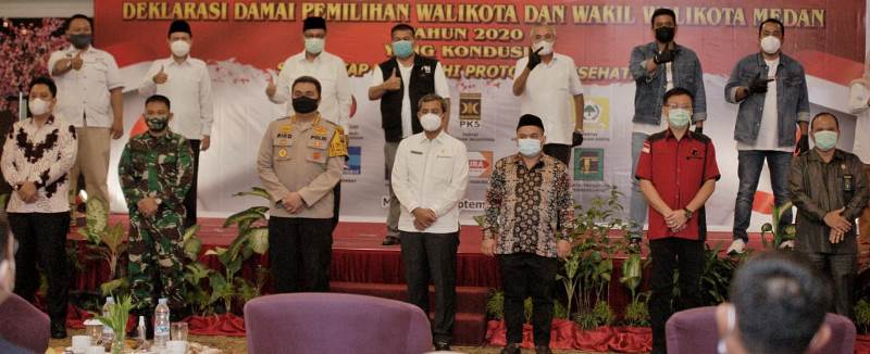 Sekda Hadiri Deklarasi Damai Pilkada Medan 2020