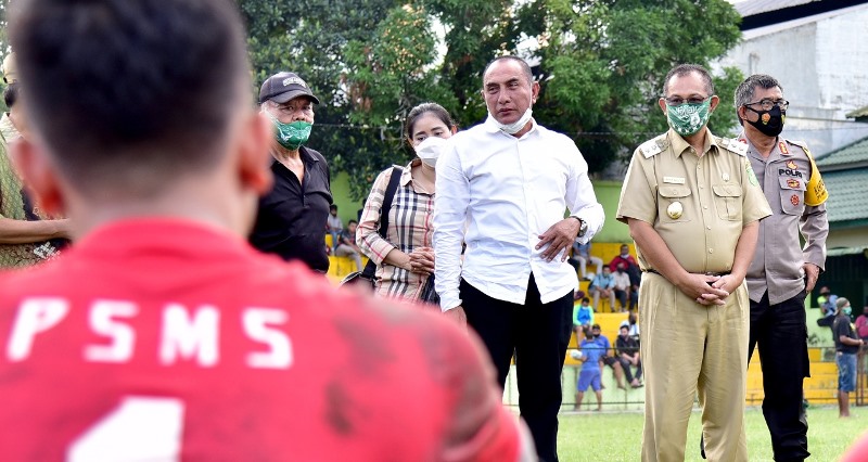 Akhyar Dampingi Gubsu Saksikan PSMS Medan Latihan