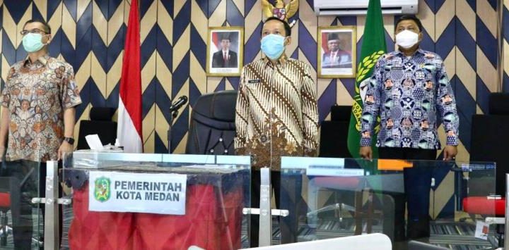 Pjs Walikota Medan Ikuti Rakornas Pengendalian Inflasi 2020