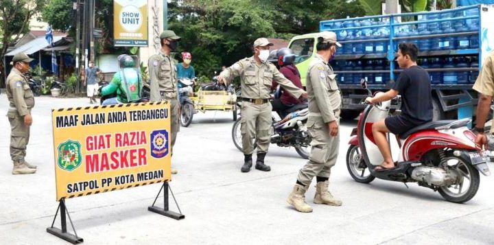 59 Orang Terjaring Operasi Yustisi Razia Masker Di Medan Helvetia