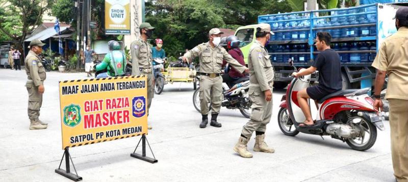 59 Orang Terjaring Operasi Yustisi Razia Masker Di Medan Helvetia