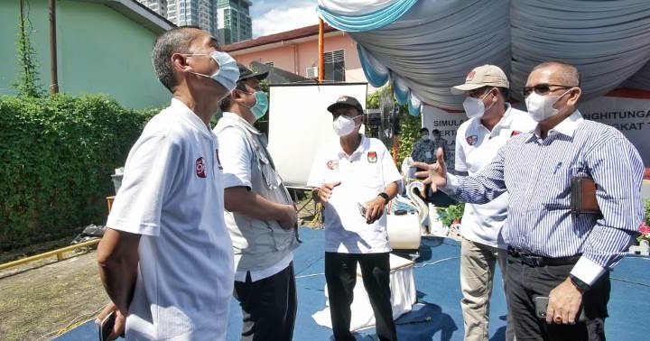 Pjs Walikota Medan Hadiri Simulasi Pemungutan dan Penghitungan Suara dengan Protokol Kesehatan