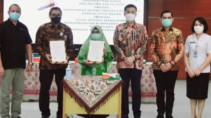 Sekretariat DPRD Medan – Pimbangkom LAN RI Tandatangani 2 Kerjasama Kegiatan
