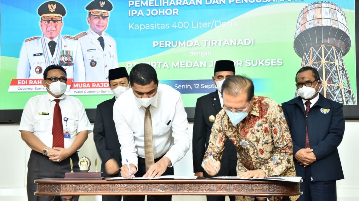 Tingkatkan Layanan Air Minum, Dirut Perumda Tirtanadi Tandatangani Perjanjian Kerjasama dengan Investor