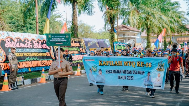 Pawai Taaruf Pembukaan MTQ Ke-56 Kota Medan Diikuti Sekitar 20.000 Kafilah