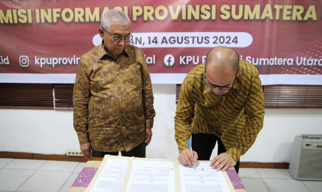 KPU Sumut dan KIP Sumut Tandatangani MoU Keterbukaan Informasi Publik