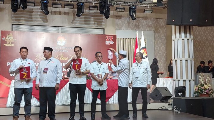 KPU Medan Tetapkan Nomor Urut Paslon Wali Kota Medan 2024