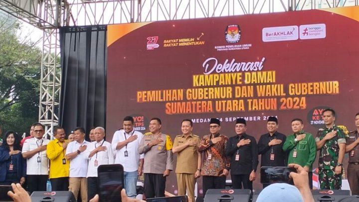 KPU Sumut Gelar Deklarasi Kampanye Damai Pilgubsu 2024