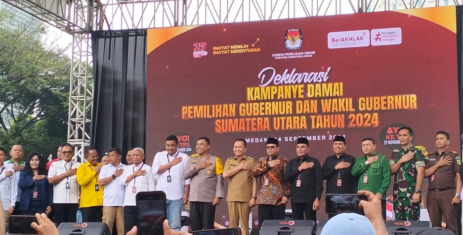 KPU Sumut Gelar Deklarasi Kampanye Damai Pilgubsu 2024 KPU Sumut Gelar Deklarasi Kampanye Damai Pilgubsu 2024