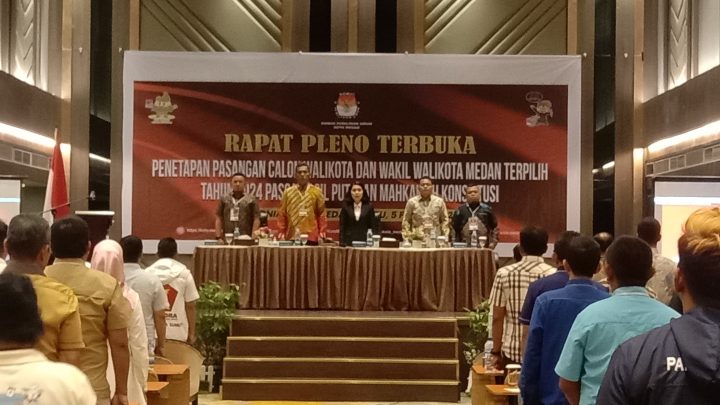 KPU Medan Tetapkan Paslon Walikota dan Wakil Walikota Terpilih Lewat Rapat Pleno Terbuka