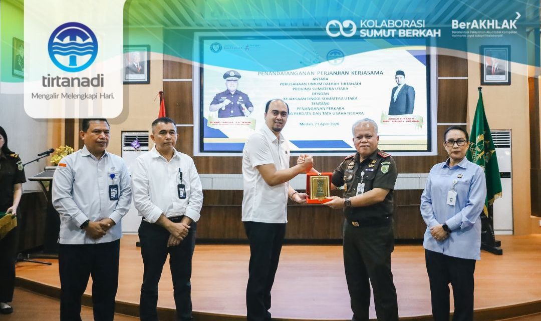 Dirut Perumda Tirtanadi Sumut, Ardian Surbakti dan Kajatisu Teken MoU Penanganan Perkara DATUN